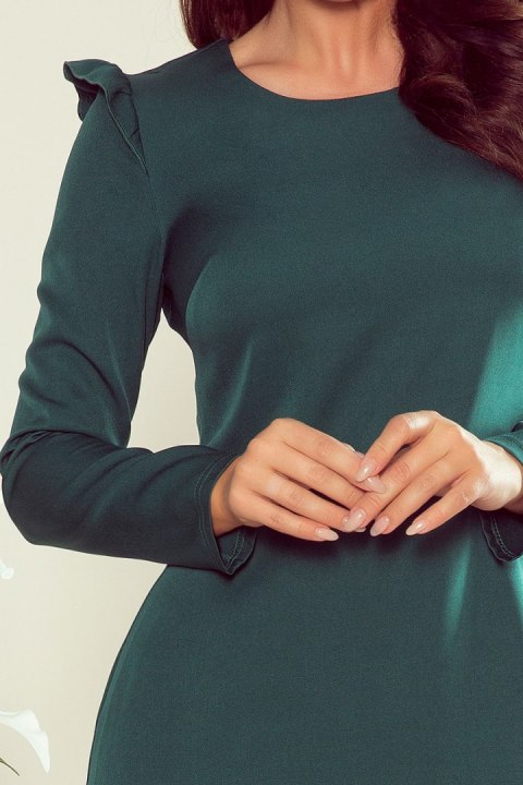 264-1 NELL Trapezowa sukienka z falbankami - ZIELONA - XXL