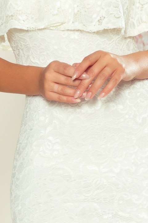 268-1 Koronkowa sukienka hiszpanka - ECRU - XL