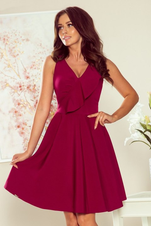 274-1 ANITA Sukienka z falbanką - BORDOWA - XXL 274-1 ANITA Sukienka z falbanką - BORDOWA - XXL
