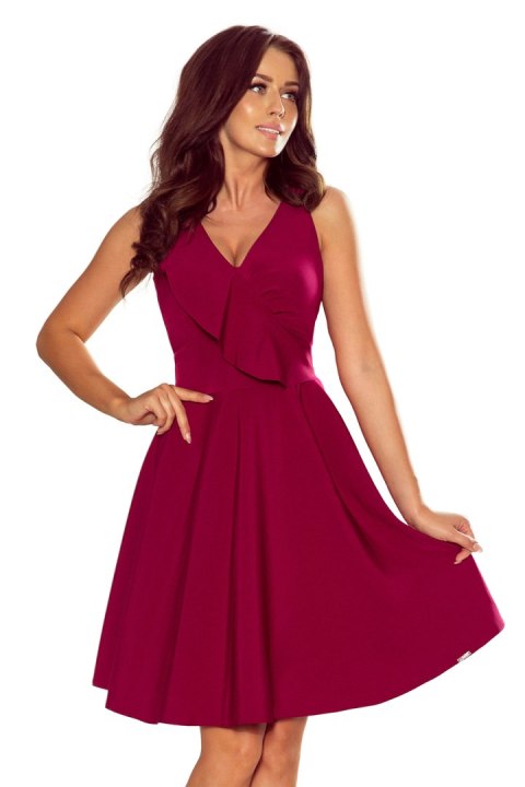 274-1 ANITA Sukienka z falbanką - BORDOWA - XXL 274-1 ANITA Sukienka z falbanką - BORDOWA - XXL