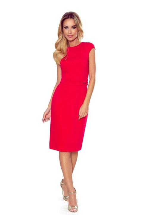 301-2 TAMARA Elegancka sukienka midi z PASKIEM - CZERWONA - XXL 301-2 TAMARA Elegancka sukienka midi z PASKIEM - CZERWONA - XXL