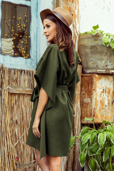 287-13 SOFIA Sukienka motyl - KHAKI - S/M 287-13 SOFIA Sukienka motyl - KHAKI - S/M
