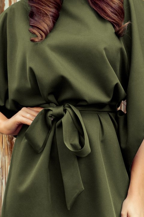 287-13 SOFIA Sukienka motyl - KHAKI - S/M 287-13 SOFIA Sukienka motyl - KHAKI - S/M