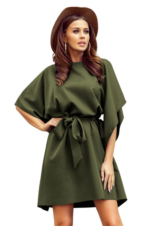 287-13 SOFIA Sukienka motyl - KHAKI - S/M 287-13 SOFIA Sukienka motyl - KHAKI - S/M